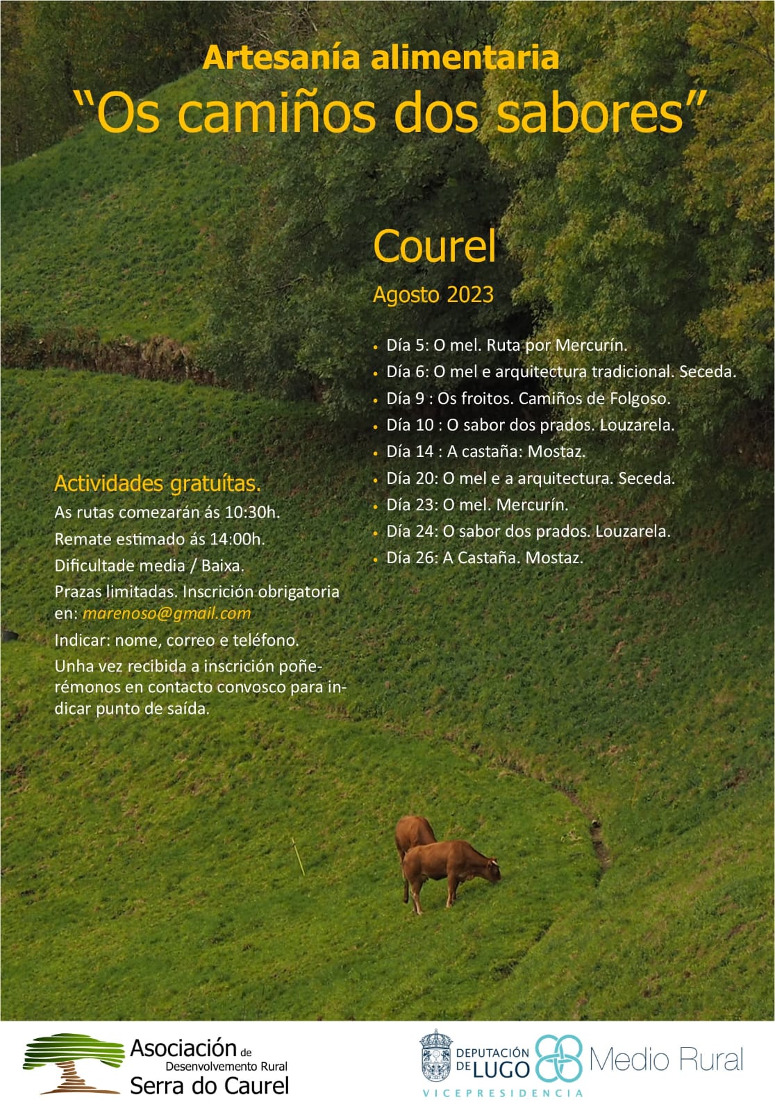 Lee más sobre el artículo La Asociación de Desenvolvemento Rural Serra do Caurel organiza diez rutas gratuitas en agosto para dar a conocer los paisajes de la sierra y sus sabores asociados